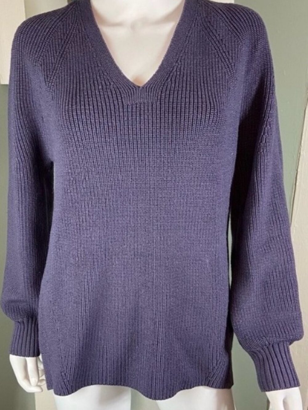Athleta Women's En Route Hanover Wool Blend Nightfall Purple Sweater Small S